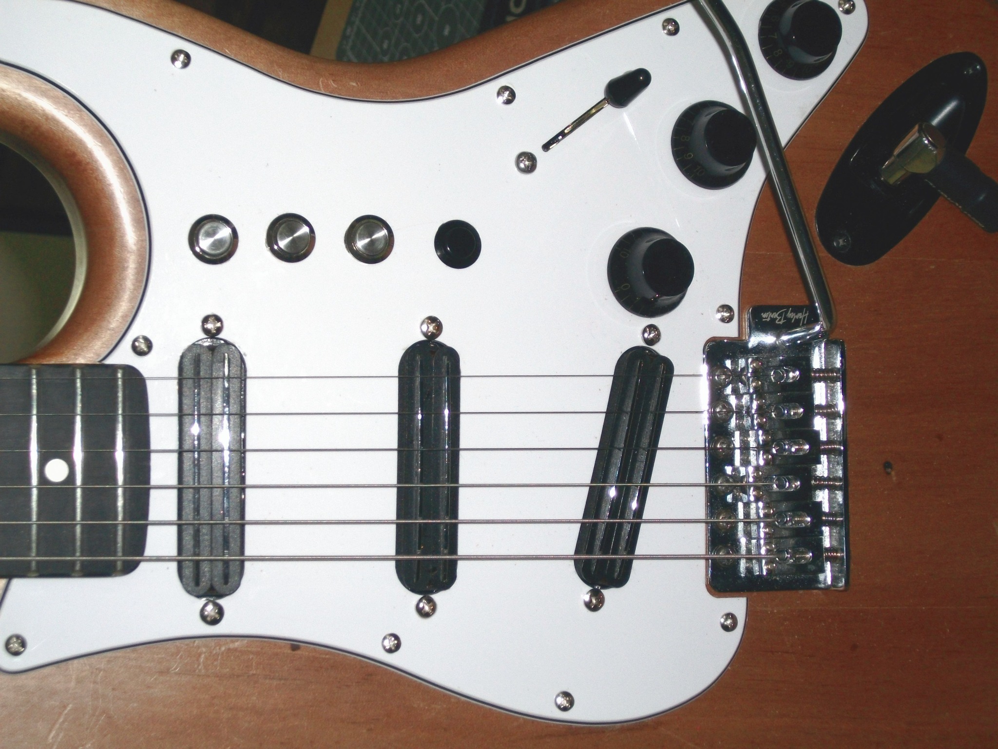 Electric guitar with rail-coil pickups